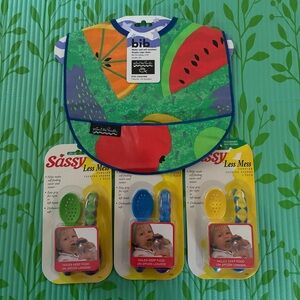 Colorful Baby Bib and Spoon Set